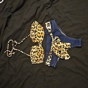 Leopard jean bikini